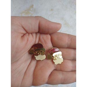 Vintage Santa NP Signed Clip On Stud Earrings Estate Jewelry